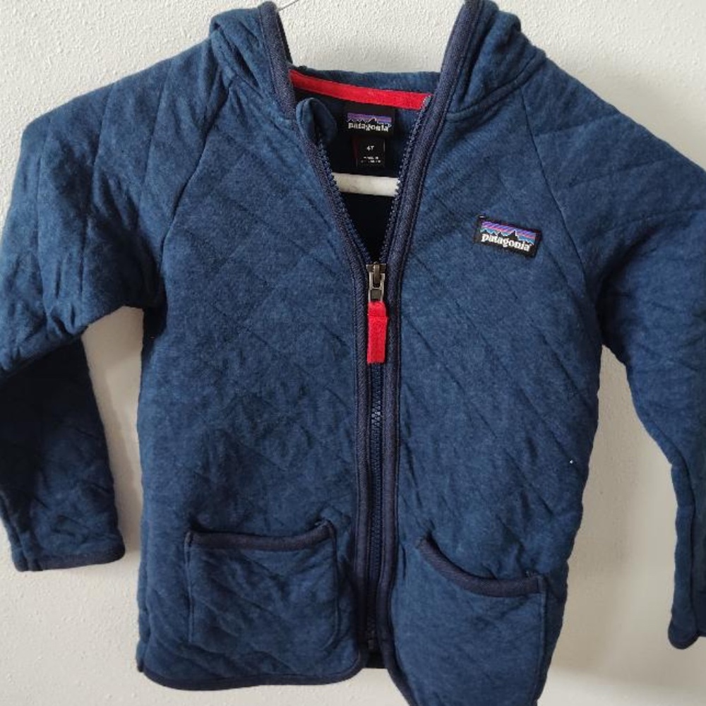 Boys Light Quilted Patagonia Zip-up Jacket in Blue